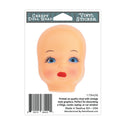 Creepy Doll Head Pouty Face Mini Vinyl Sticker