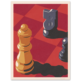 Chess Classic Board Game & Pieces Queen Knight Decal