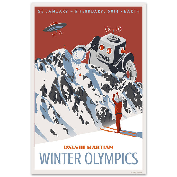 Martian Winter Olympics Robot Decal