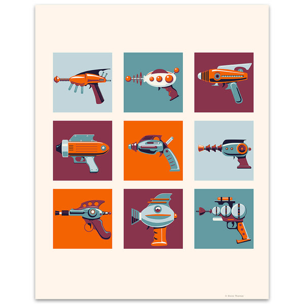 Ray Guns Retro Art Icons Sci Fi Decal