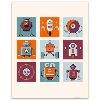 Retro Robots Art Icons Sci Fi Decal