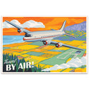 Travel By Air Plane Decal Vintage Style