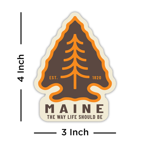 Maine Arrowhead Vinyl Sticker