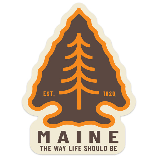 Maine Arrowhead Vinyl Sticker