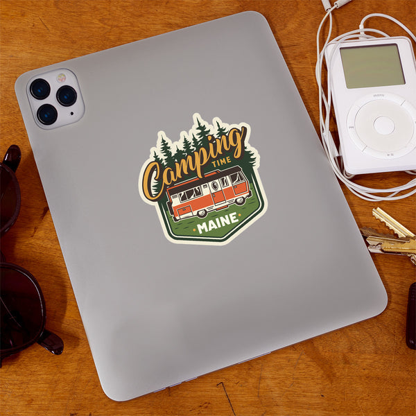 Maine Camping Time Vinyl Sticker