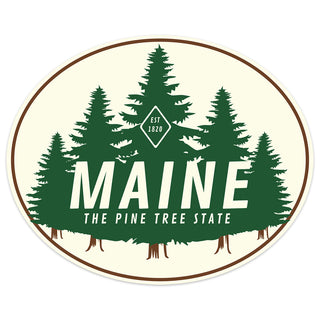 Maine Pine Trees Vinyl Sticker