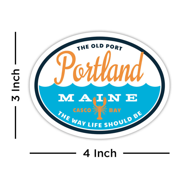Maine Ocean Waves Portland Vinyl Sticker