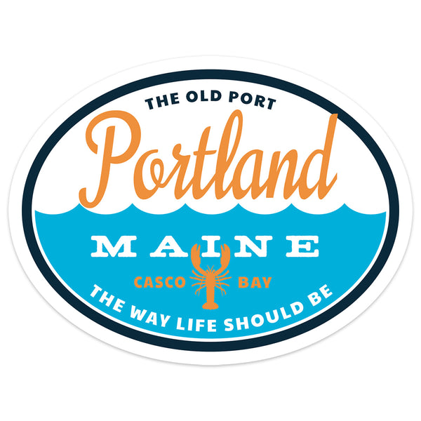 Maine Ocean Waves Portland Vinyl Sticker