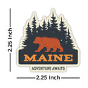 Maine Adventure Bear Mini Vinyl Sticker