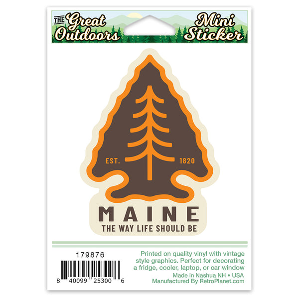 Maine Arrowhead Mini Vinyl Sticker