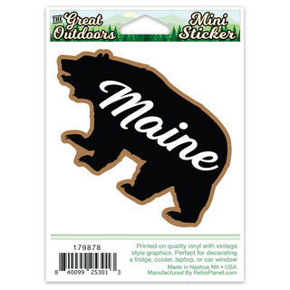 Maine Grizzly Bear Mini Vinyl Sticker