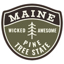 Maine Pine Tree Road Sign Mini Vinyl Sticker