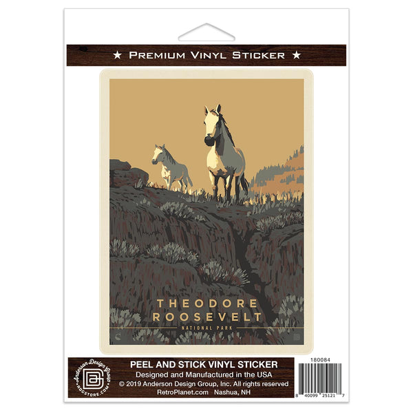 Theodore Roosevelt National Park North Dakota Horses Vinyl Sticker
