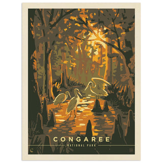 Congaree National Park South Carolina Egrets Vinyl Sticker