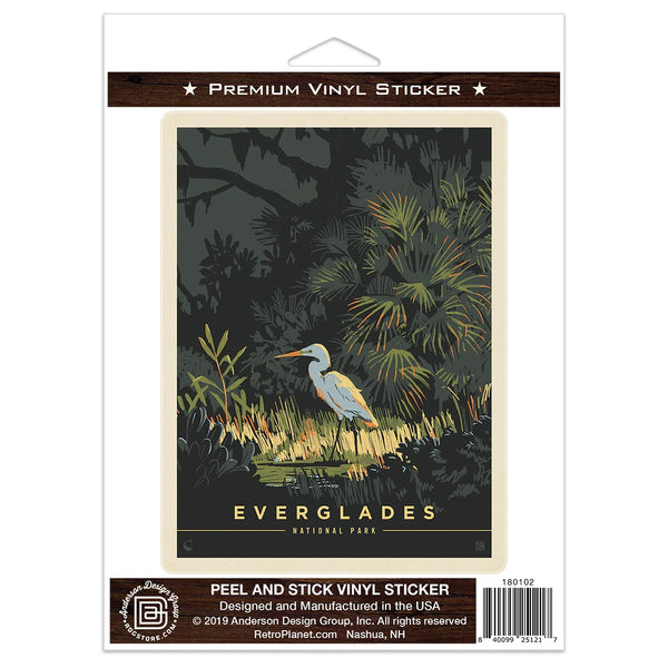Everglades National Park Florida Egret Vinyl Sticker