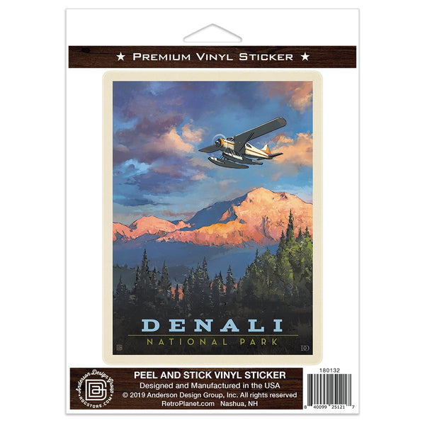Denali National Park Alaska Airplane Vinyl Sticker