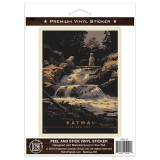 Katmai National Park Alaska Bears Vinyl Sticker