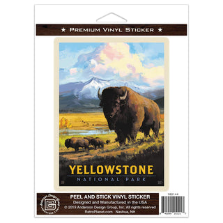 Yellowstone National Park Wyoming Bison Vinyl Sticker