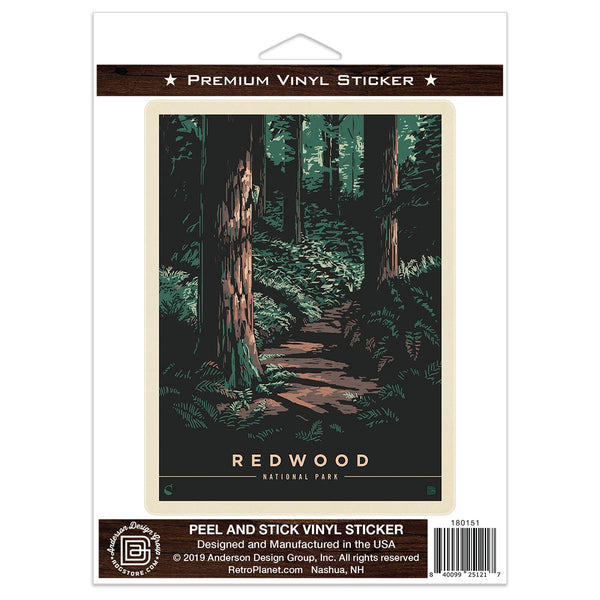 Redwood National Park California Path Vinyl Sticker