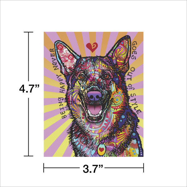 German Shepherd Dog Being Happy Dean Russo Vinyl Sticker