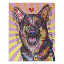 German Shepherd Dog Being Happy Dean Russo Vinyl Sticker