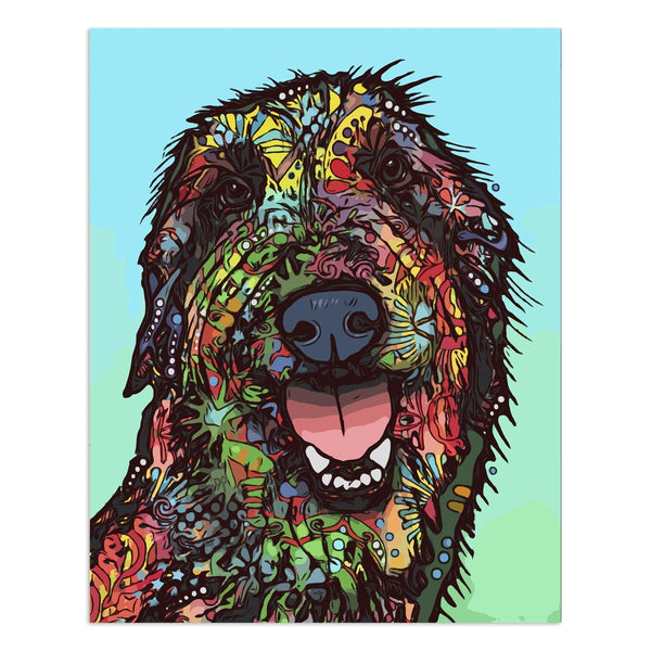 Irish Wolfhound Dog Funny Feeling Dean Russo Vinyl Sticker