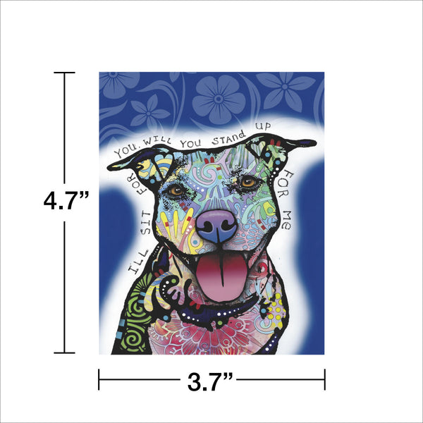 Pit Bull Dog I'll Sit For You Dean Russo Vinyl Sticker