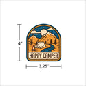 Happy Camper Mountain Stream Die Cut Vinyl Sticker