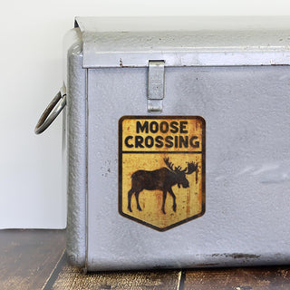 Maine Moose Crossing Die Cut Vinyl Sticker