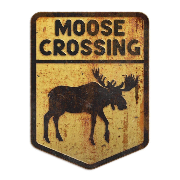 Maine Moose Crossing Die Cut Vinyl Sticker