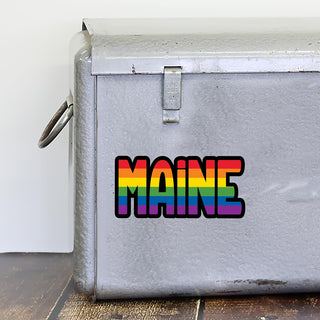 Maine Rainbow Die Cut Vinyl Sticker