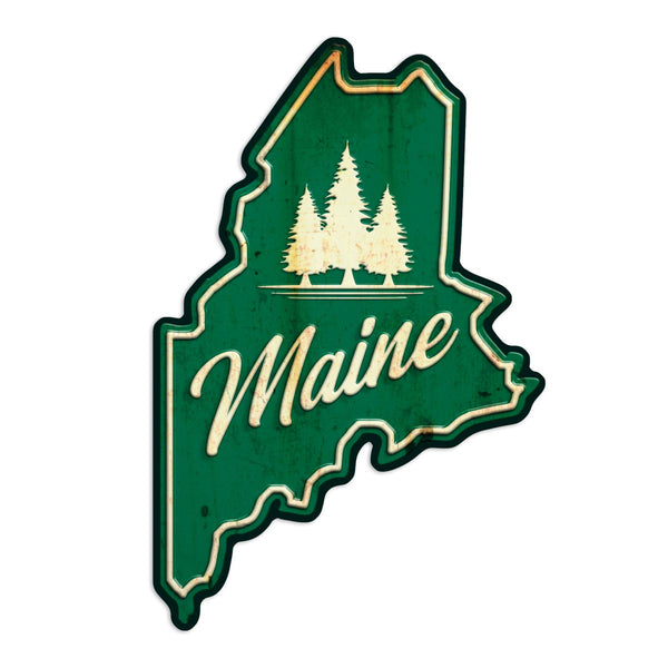 Maine State Pine Trees Die Cut Vinyl Sticker