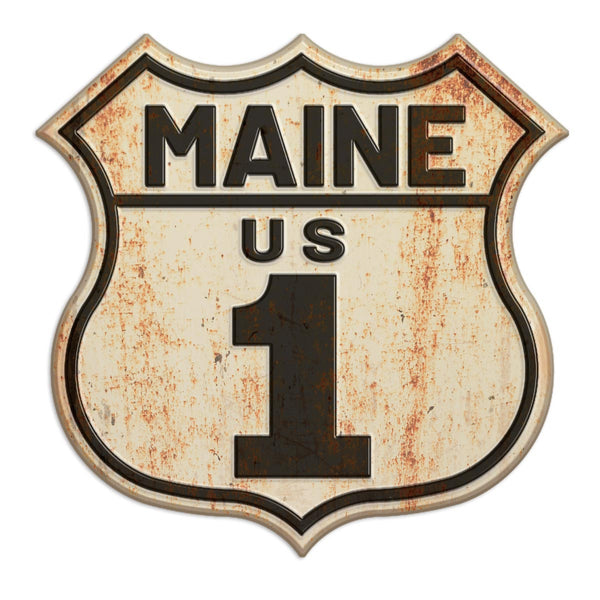 Maine US 1 Die Cut Vinyl Sticker
