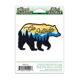 Go Outside Bear Mini Vinyl Sticker