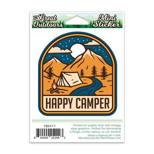 Happy Camper Mountain Stream Mini Vinyl Sticker