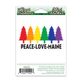 Peace Love Maine Mini Vinyl Sticker