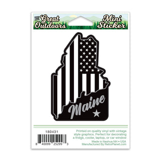 Maine State Black and White Mini Vinyl Sticker