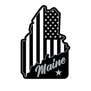 Maine State Black and White Mini Vinyl Sticker