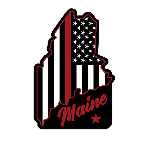 Maine Supports Firefighters Mini Vinyl Sticker