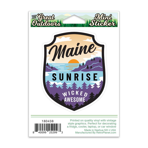 Maine Sunrise Wicked Awesome Mini Vinyl Sticker
