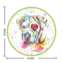 American Bulldog Watercolor Style Round Vinyl Sticker