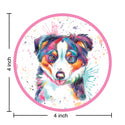 Australian Shepherd Dog Watercolor Style Round Vinyl Sticker