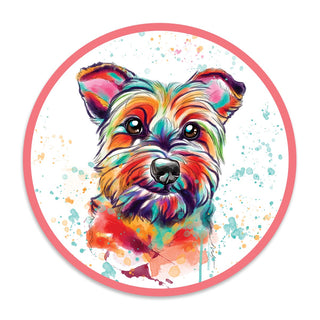 Cairn Terrier Dog Watercolor Style Round Vinyl Sticker