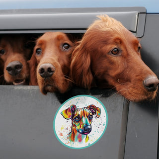 Dachshund Dog Watercolor Style Round Vinyl Sticker