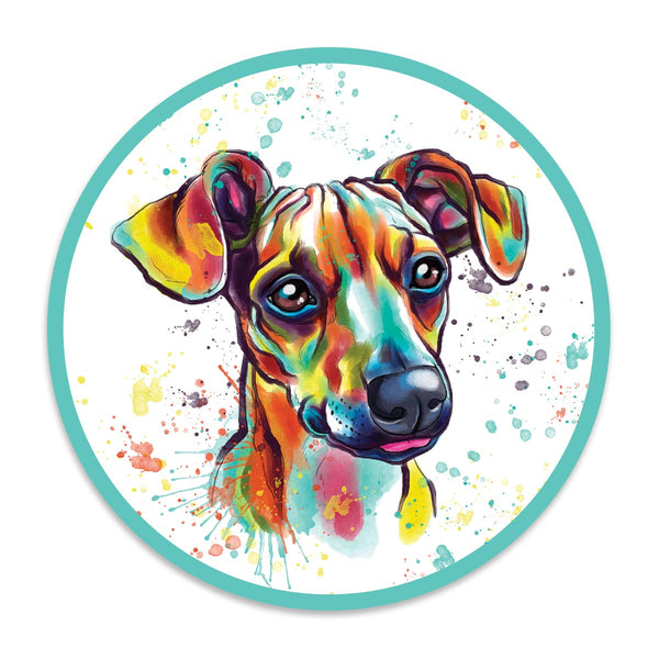 Dachshund Dog Watercolor Style Round Vinyl Sticker