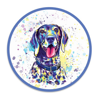 German Shorthaired Pointer Dog Watercolor Style Round Vinyl Sticker