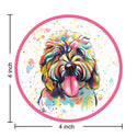 Happy Goldendoodle Dog Watercolor Style Round Vinyl Sticker