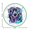Black Labrador Retriever Dog Watercolor Style Round Vinyl Sticker
