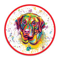 Chocolate Labrador Retriever Dog Watercolor Style Round Vinyl Sticker