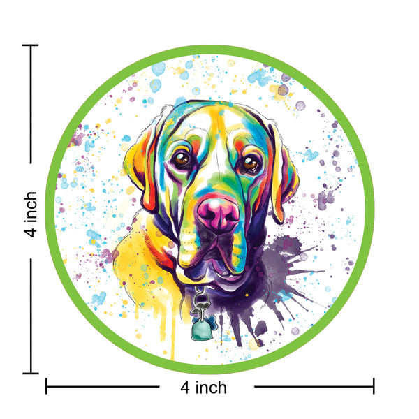 Yellow Labrador Retriever Dog Watercolor Style Round Vinyl Sticker